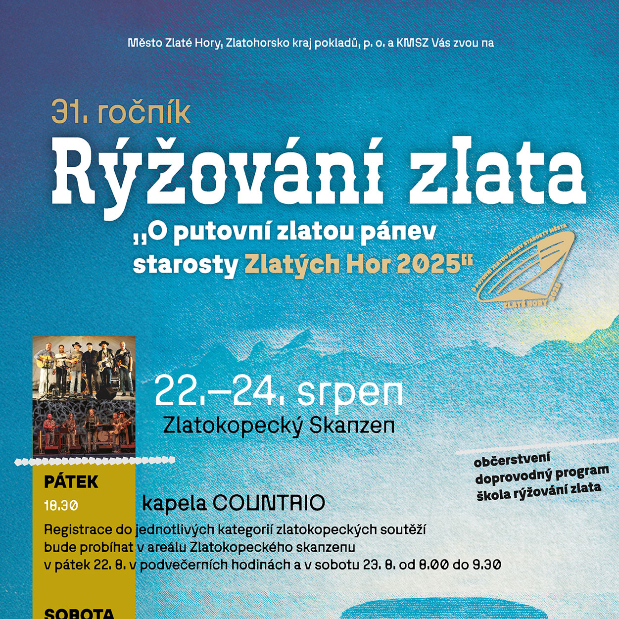 31. ročník Rýžování zlata – O putovní zlatou pánev starosty Zlatých Hor 2025